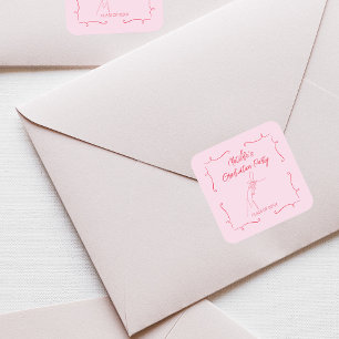 Whimsical Pink Graduation Party Diploma Square Sticker