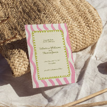 Whimsical Pink & Green Wedding Save the Date