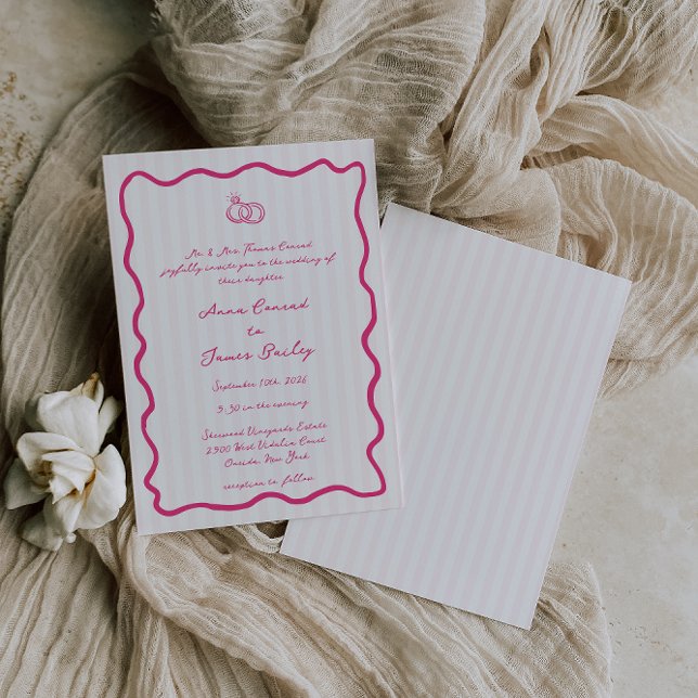 Whimsical Pink Handwritten Wedding Invitation (Creator Uploaded)