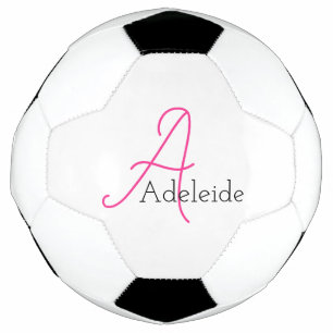 Whimsical Pink Monogram Personalised Football