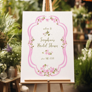 Whimsical Pink Painted Coquette Bridal Shower Sign