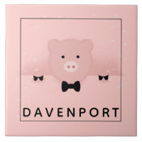 Whimsical Pink Pig Cute Farm Animal