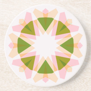 Whimsical Pink Playful Green Star Dopamine Decor Coaster