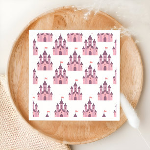 Whimsical Pink Princess Castle Napkin