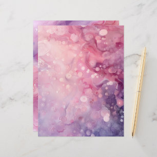 Whimsical Pink & Purple Background Scrapbook Paper