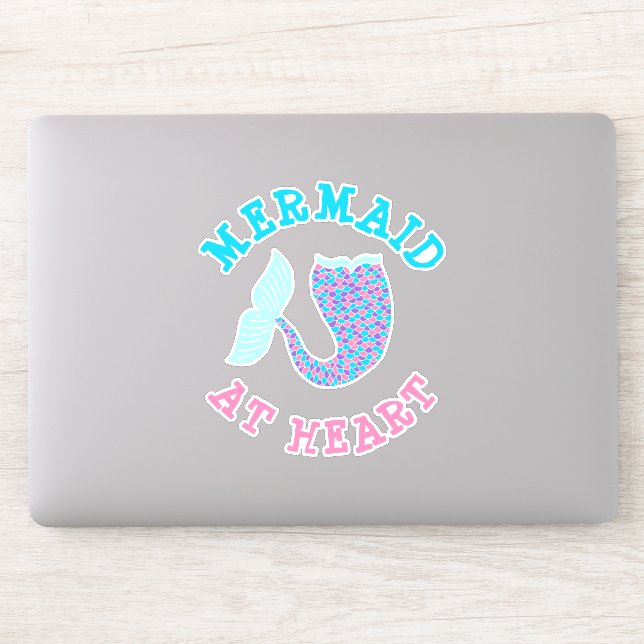 Whimsical Pink Purple Blue Mermaid at Heart Tail (Computer)