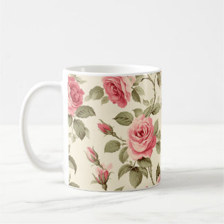 Whimsical Pink Rose Coffee Mug