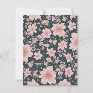 Whimsical Pink Sakura Pattern Card