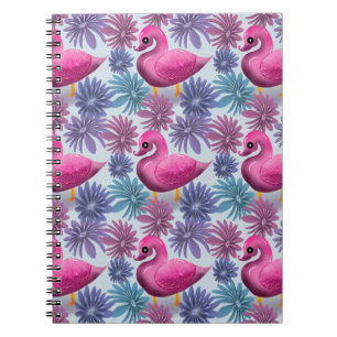 Whimsical Pink Swan: Pastel Floral Dream Pattern Notebook