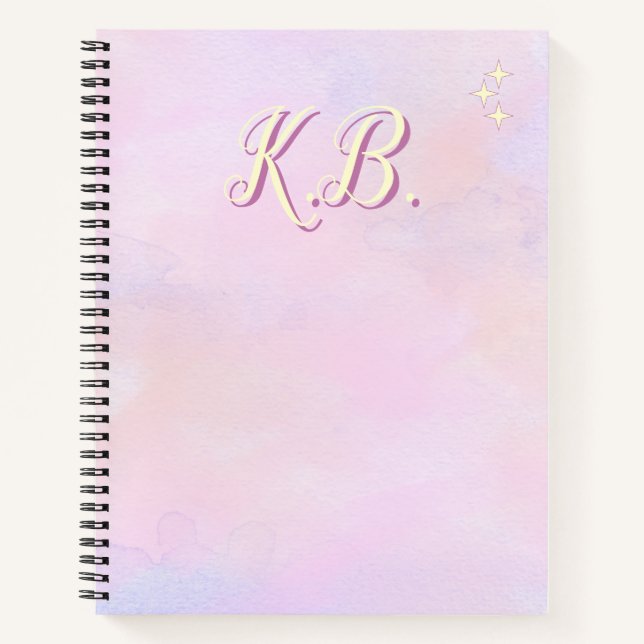 Whimsical Pink Watercolored Study Essential Notebook (Front)