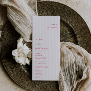 Whimsical Pink Wedding Place Card Menu