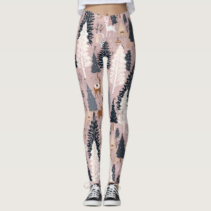 Whimsical Pink Winter Landscape (3) Leggings