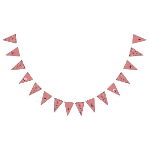 Whimsical pink witch themed bunting