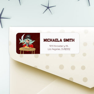 Whimsical Pirate Mermaid Return Address