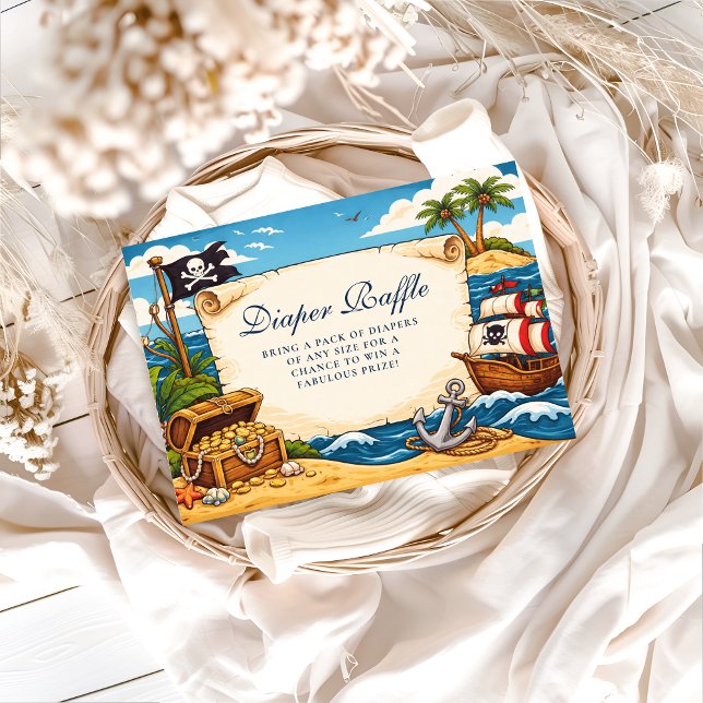 Whimsical Pirate Ship Adventure Diapper Raffle Enclosure Card (Creator Uploaded)