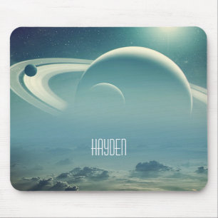 Whimsical Planets Space Dreamscape Personalised Mouse Mat