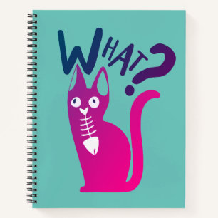 Whimsical Playful Funny Pink Cat Humour Pet Cartoo Notebook