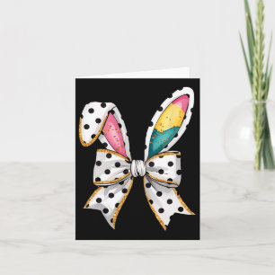 Whimsical Polka Dot Bow Ears Easter Sunday Card