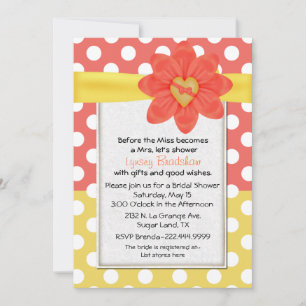 Whimsical Polka Dot Bridal Shower Invitation