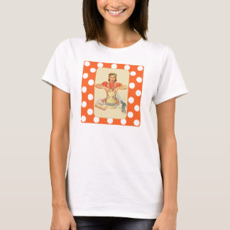 Whimsical Polka Dot Retro Cook T-Shirt