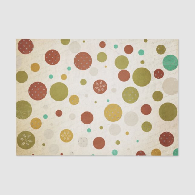 Whimsical Polka Dot Snowflakes Tissue Paper (Front)