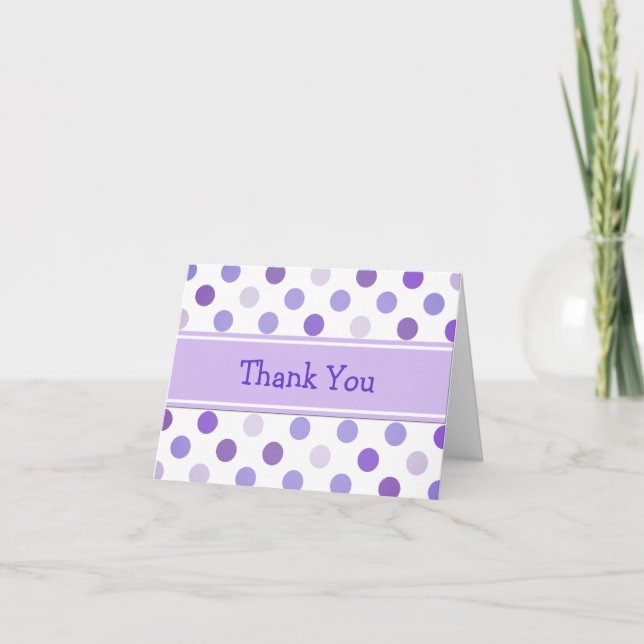 Whimsical Polka Dot Thank You Card (Front)