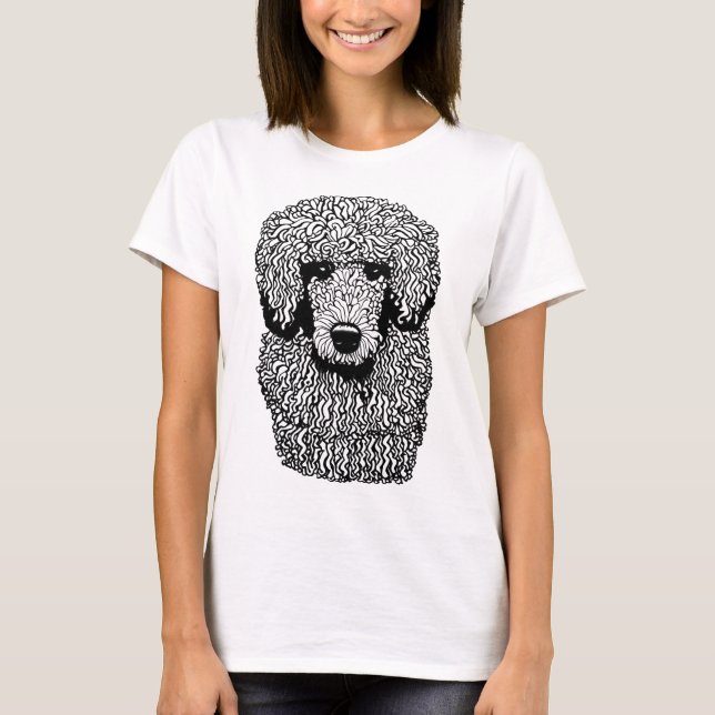 Whimsical Poodle Dog Head Animals Pets art T-Shirt (Front)