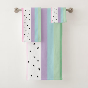 Whimsical Pop Stripes Bath Towel Set