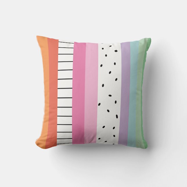 Whimsical Pop Stripes Cushion (Front)