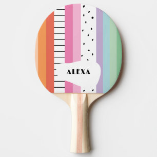 Whimsical Pop Stripes Ping Pong Paddle