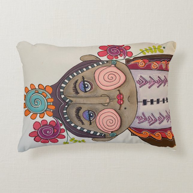 Whimsical Portrait  Decorative Cushion (Front)