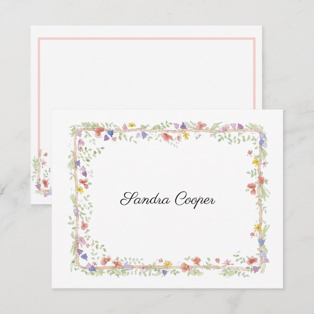 Whimsical Posies From Your Desk A Personal Card (Front/Back)