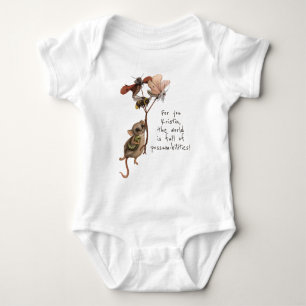 Whimsical Possum and Inspirational Adventure Quote Baby Bodysuit