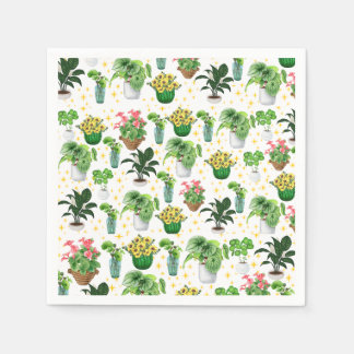 Whimsical Potted Plants Blanket Napkin