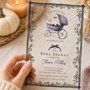 Whimsical Pram Baby Shower  Invitation