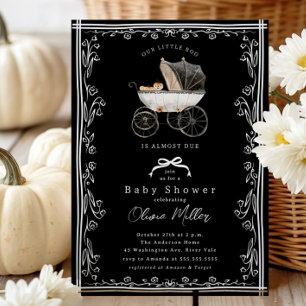 Whimsical Pram Baby Shower Invitation