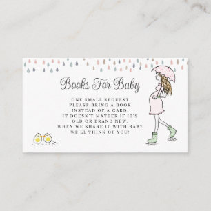 Whimsical Pregnant Mum Baby Shower Books For Baby Enclosure Card