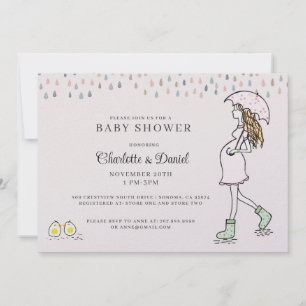 Whimsical Pregnant Mum Baby Shower Invitation