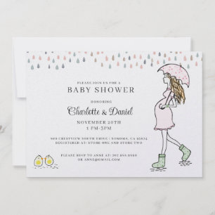 Whimsical Pregnant Mum Baby Shower Invitation