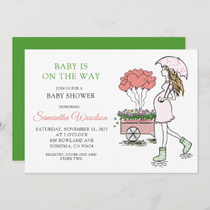 Whimsical Pregnant Mum  Invitation