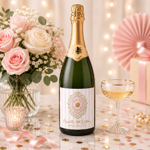 Whimsical Press for Champagne Birthday Sparkling Wine Label