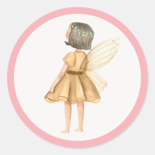 Whimsical Princess Fairy Birthday Party Favour Classic Round Sticker