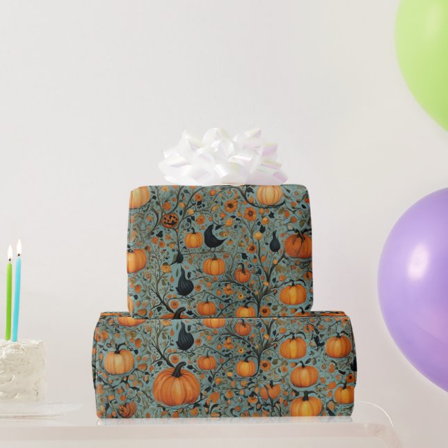 Whimsical Pumpkin Garden Wrapping Paper (Party Gifts)