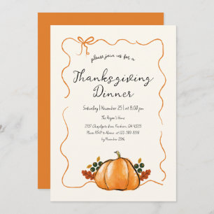 Whimsical Pumpkin Handwriting Thanksgiving Dinner  Invitation