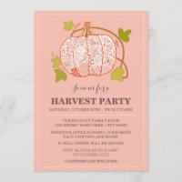 Whimsical Pumpkin Harvest Party Invitation