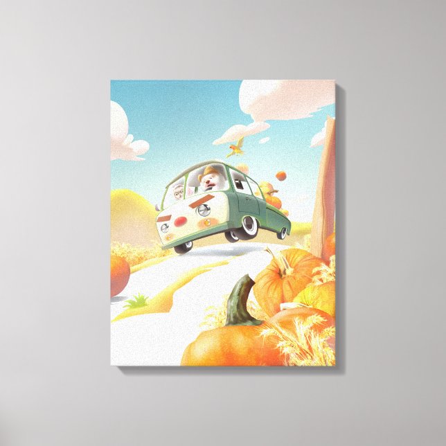 Whimsical Pumpkin Ride Canvas Print (Front)