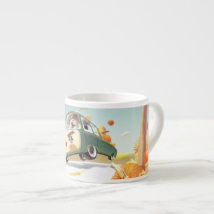 Whimsical Pumpkin Ride Espresso Cup
