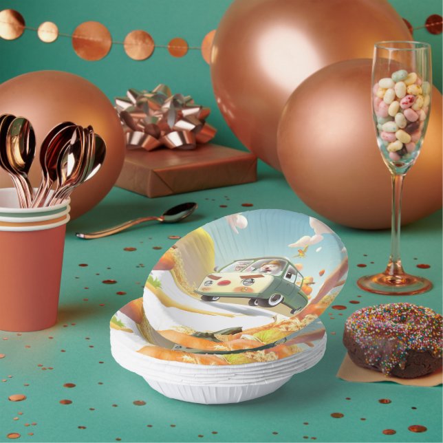 Whimsical Pumpkin Ride Paper Plate (Multi)