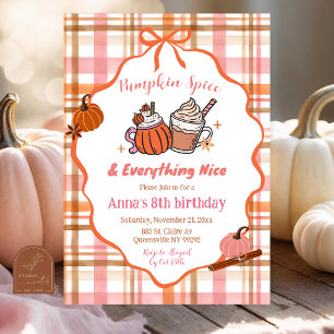 Whimsical Pumpkin Spice Birthday Invitation