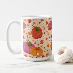 Whimsical Pumpkins Fall Leaves  Coffee Mug